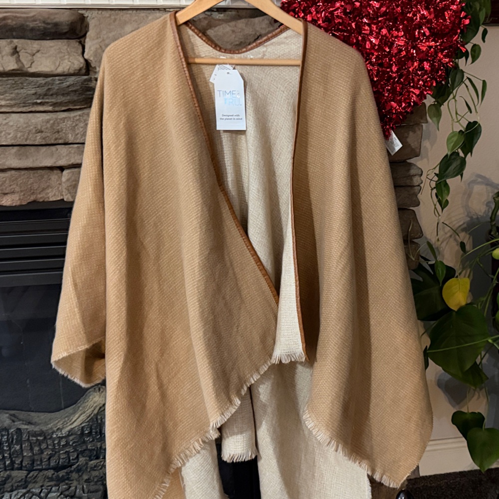 Time and Tru Tan and Cream Cape